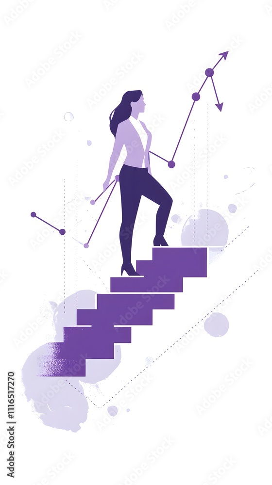 Fototapeta premium A woman stands on top of a graph