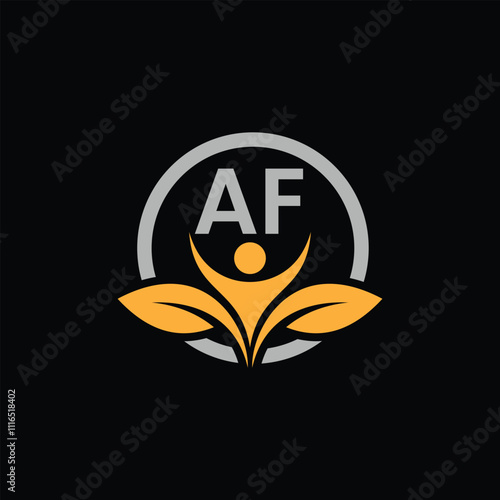 AF Leaf Logo Design Vector illustration template, AF Leaf logo photo