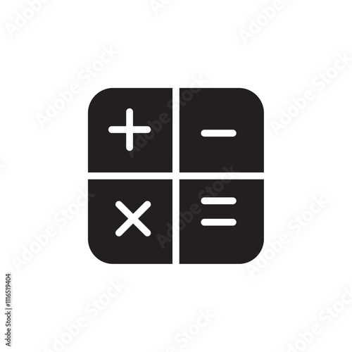 Calculator icon Flat line illustration