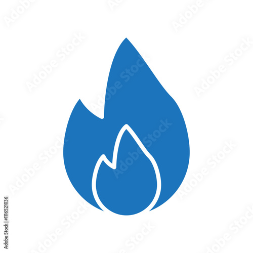 Fire icon Flat line illustration