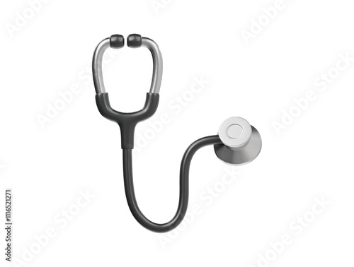 Stethoscope icon 3d renderig illustration photo