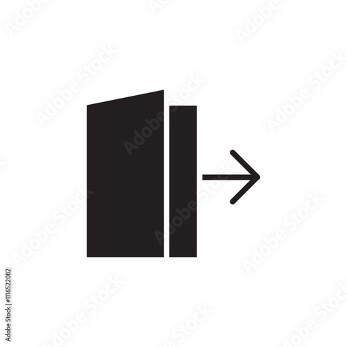 Logout icon Flat line illustration