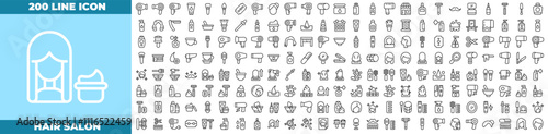 Hair Salon Line Editable Icons set.