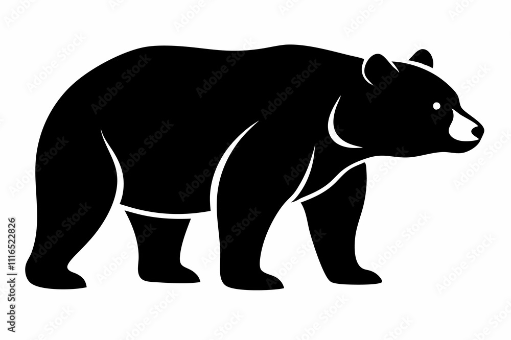 Bear silhouette vector illustration on white background Bear silhouette vector illustration on white background