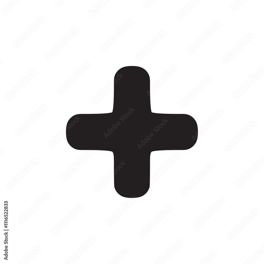Plus icon Flat line illustration Plus icon Flat line illustration