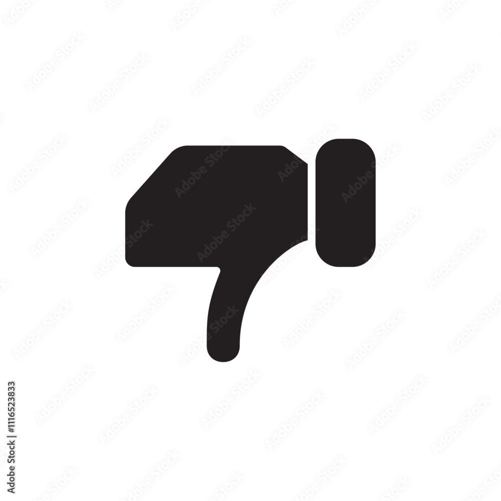 Thumbs down icon Flat line illustration Thumbs down icon Flat line illustration