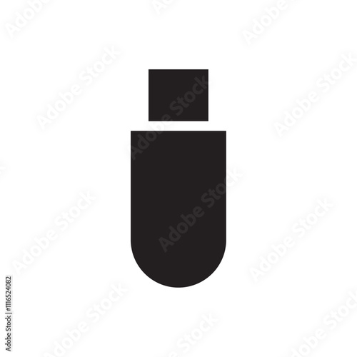 usb icon Flat line illustration