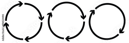 Refresh icon set. Refresh, reload, recycle, loop rotation, update icon, convert sign collection. Vector illustration. 