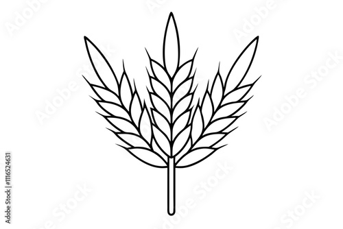 A simple Wheat Sheaf art vector white background