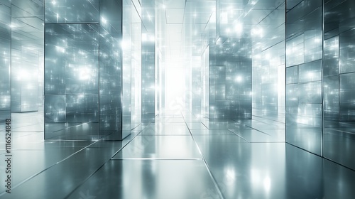 Wallpaper Mural Futuristic digital landscape with geometric patterns and ambient light for design concepts Torontodigital.ca