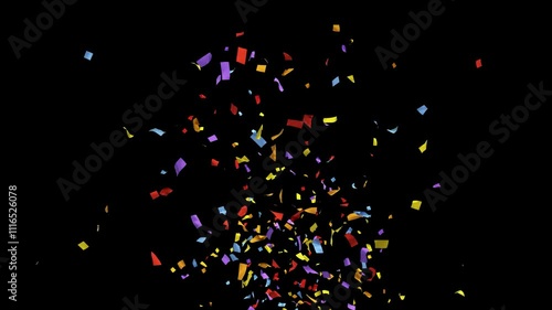 Multi-color confetti cannon launching