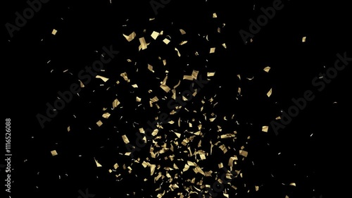 Golden confetti launching, golden confetti cannon