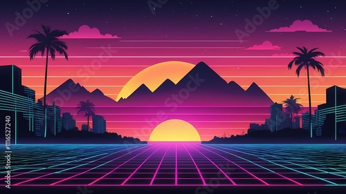 sunset in the desert