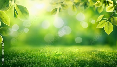 abstract green spring background with bokeh