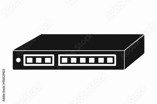 Black Silhouette Network Switch Vector Design