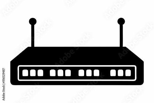 Black Silhouette Network Switch Vector Design