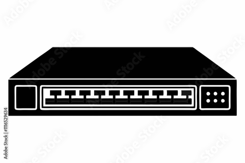 Black Silhouette Network Switch Vector Design