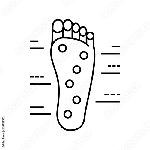 foot points acupuncture line icon vector. foot points acupuncture sign. isolated contour symbol black illustration