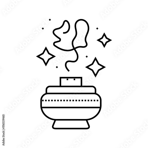 incense or aromatherapy acupuncture line icon vector. incense or aromatherapy acupuncture sign. isolated contour symbol black illustration