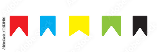 Bookmark Symbol Icon Set, Save and add to favourites vector icon..