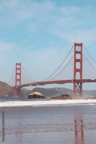 Beautiful San Francisco bridge over ocean