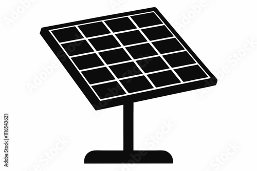 Solar Panel Charger Black Silhouette Vector Art photo