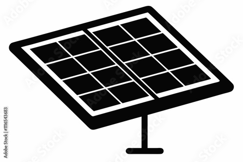 Solar Panel Charger Black Silhouette Vector Art photo