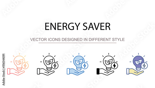 Energy saver icon design with white background stock illustration