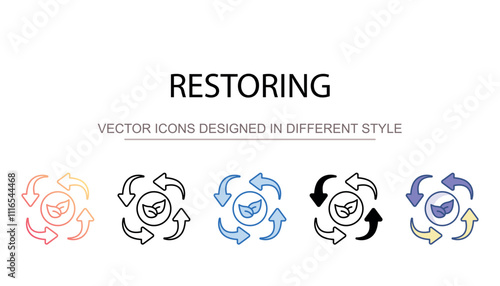 Restoring icon design with white background stock illustration