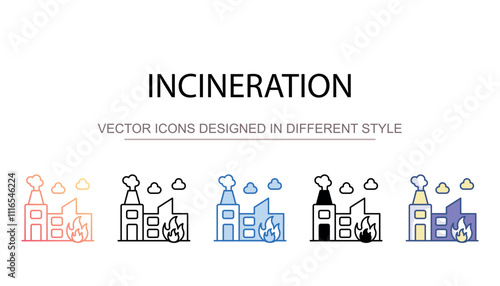 Incineration icon design with white background stock illustration