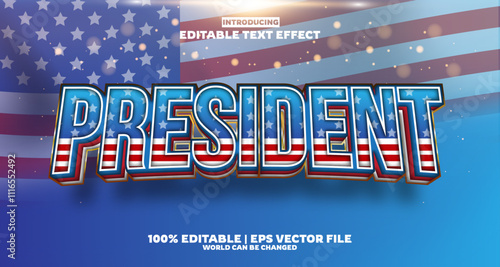 President day editable text effect in modern trend style