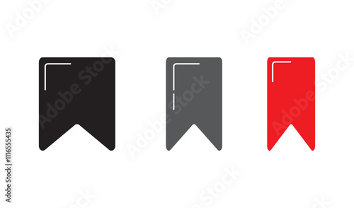 Bookmark Symbol Icon Set, Save and add to favourites vector icon..