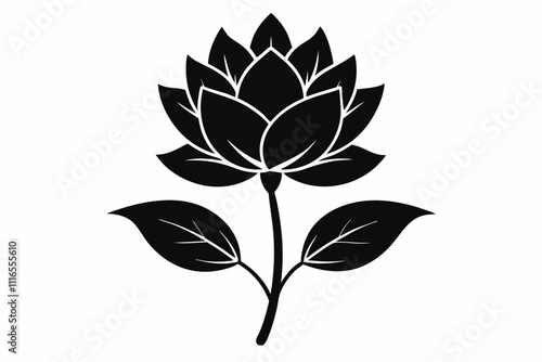 Canvas Print Silhouette Art Eden's Bloom in Black Vector