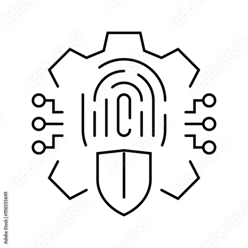 security system biometric line icon vector. security system biometric sign. isolated contour symbol black illustration