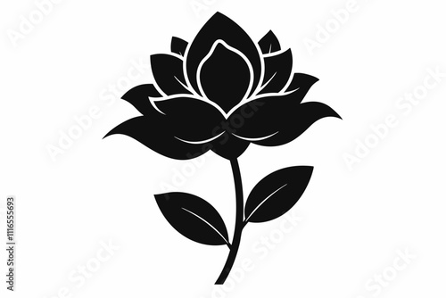 Silhouette Art Eden's Bloom in Black Vector