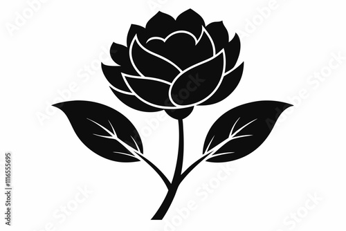 Canvas Print Silhouette Art Eden's Bloom in Black Vector