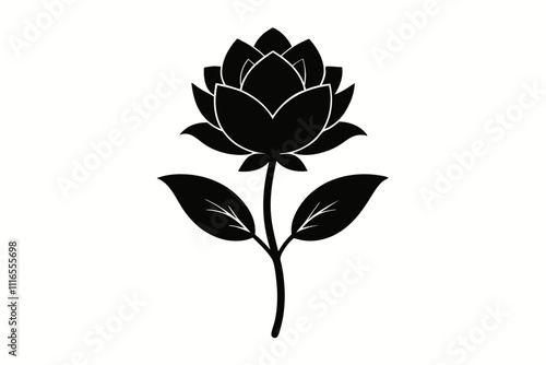 Canvas Print Silhouette Art Eden's Bloom in Black Vector