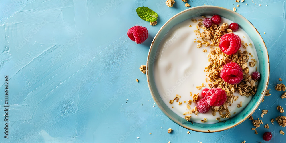 Healthy Greek Yogurt Bowl with Fresh Berries and Granola – Nutritious Breakfast Concept Healthy Greek Yogurt Bowl with Fresh Berries and Granola – Nutritious Breakfast Concept