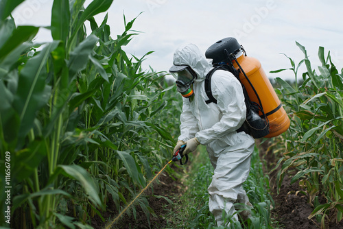 landscape management professional demonstrating meticulous chemical treatment technique