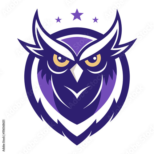 Cosmic Owl mascot logo design photo