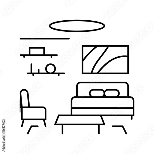 suite hospitality hotel line icon vector. suite hospitality hotel sign. isolated contour symbol black illustration