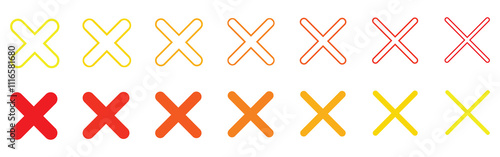 Red Cross marks. x mark vector sign. red cross symbol. cross mark set. isolated x sign. Cross icon set. Negative selection mark. wrong sign