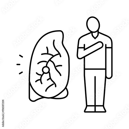 chronic obstructive pulmonary disease line icon vector. chronic obstructive pulmonary disease sign. isolated contour symbol black illustration