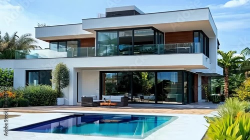 Wallpaper Mural Beautiful modern large eco house with solar panels on the roof and a beautiful green estate, yard.Concept of alternative and renewable energy. Torontodigital.ca