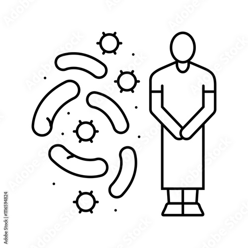 chronic fatigue syndrome line icon vector. chronic fatigue syndrome sign. isolated contour symbol black illustration