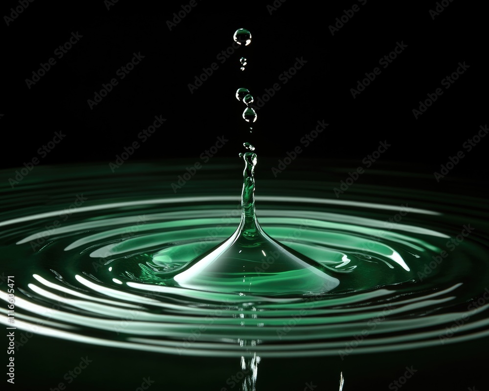 Vibrant Green Splash: Captivating Fluid Form Evoking Eco-Friendly Energy and Dynamic Movement