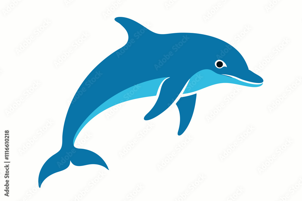 Dolphin silhouette vector illustration on white background Dolphin silhouette vector illustration on white background