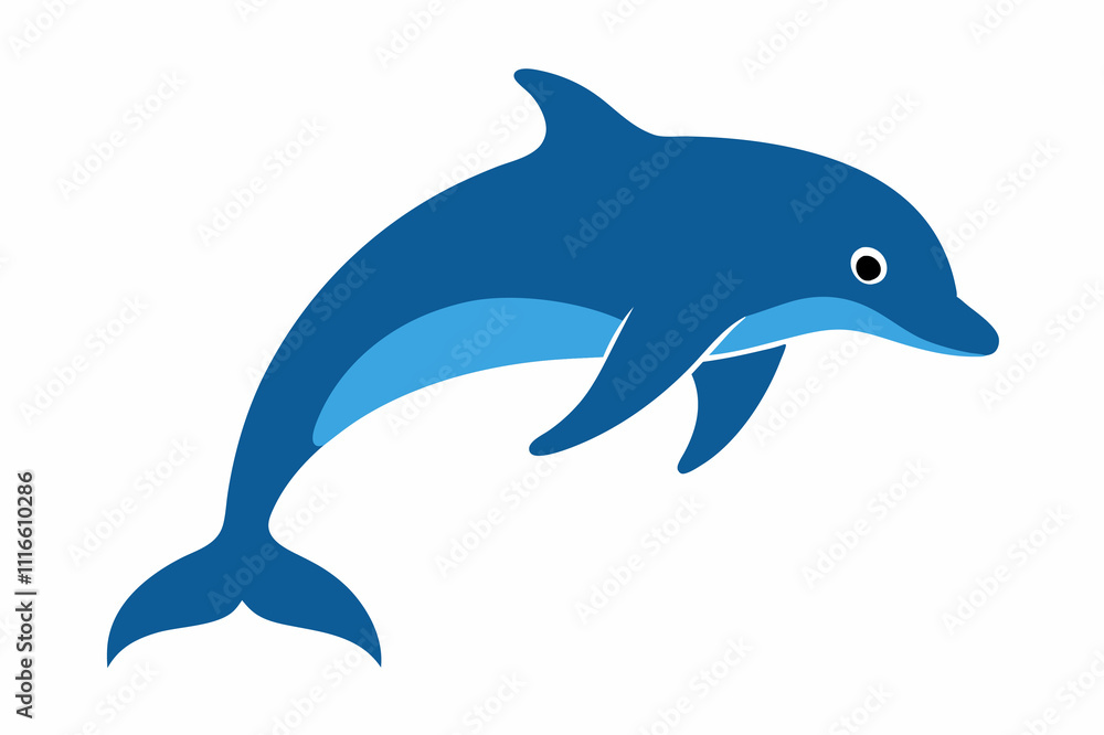 Dolphin silhouette vector illustration on white background Dolphin silhouette vector illustration on white background