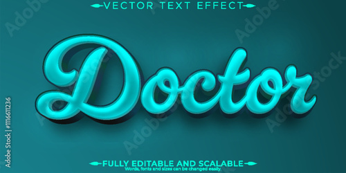 Doctor editable text effect, editable medical and health text style