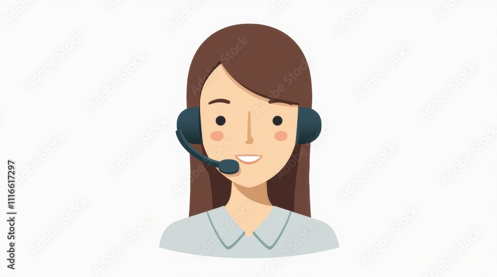 Call center operator with headset web icon design. Call center avatar set. Client services and communication, customer support, phone assistance, information, solutions. Call center operator with headset web icon design. Call center avatar set. Client services and communication, customer support, phone assistance, information, solutions.